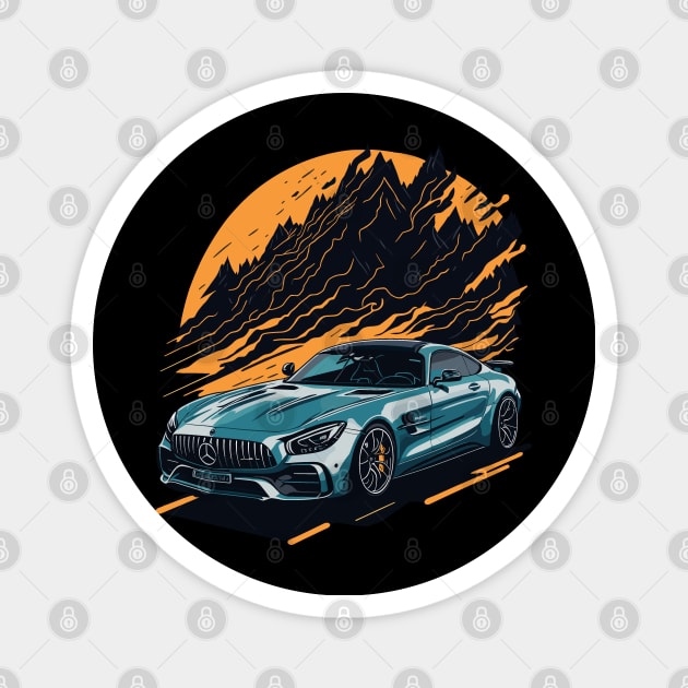 Mercedes AMG GT R Classic Car Magnet by Cruise Dresses